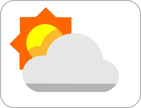 Sol com algumas nuvens